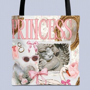 Borsa Princess Tote: borsa a tracolla femminile con cherubino, zaino retrò vintage, borsa da spiaggia con angelo, accessori per fiere medievali, borsa morbida da ragazza