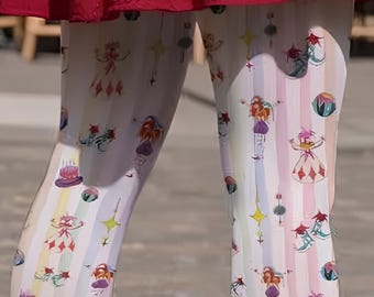 Jester Tights: Clown Pantyhose, Costume Hosiery, Circus Tights, Clowncore Clothing