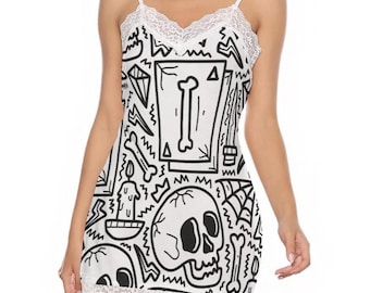 chinese dress ladies Hot Shot Dress Skull Mesh XXL