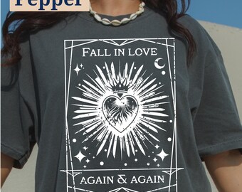 Shirt Wuthering Heights: romantische T-shirts, Fall in Love-T-shirt, leesgrage literatuurliefhebbercadeau