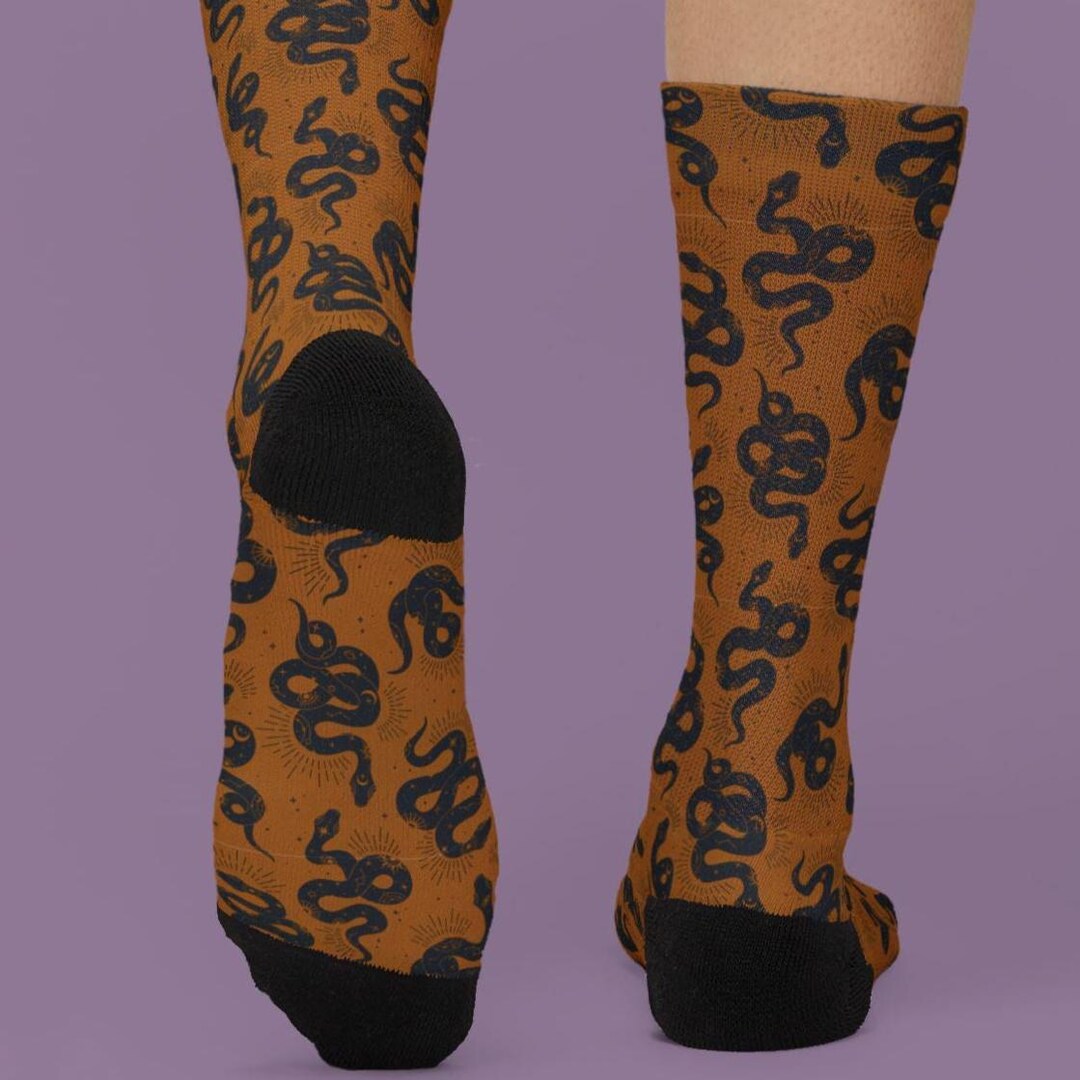Snake Socks | Black Snakes Witchy Accessories, Punk Serpent Sock ...