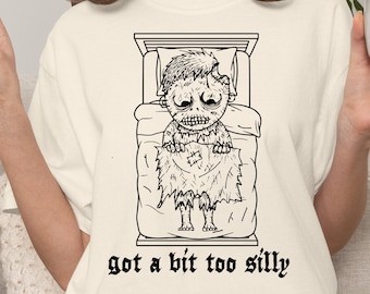 Got A Bit Too Silly Shirt: Zombie Tshirt, Silly Zombies Tees, Gothic Tops, Punk Halloween Outfits, Alternative Fashion