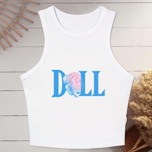 Trans DOLL Tank Top, LGBTQ+ Bella canvas ribbed cropped top, Queer Tees, Pride Festival Cropped Top, Transgender Joy Liberated Shirt