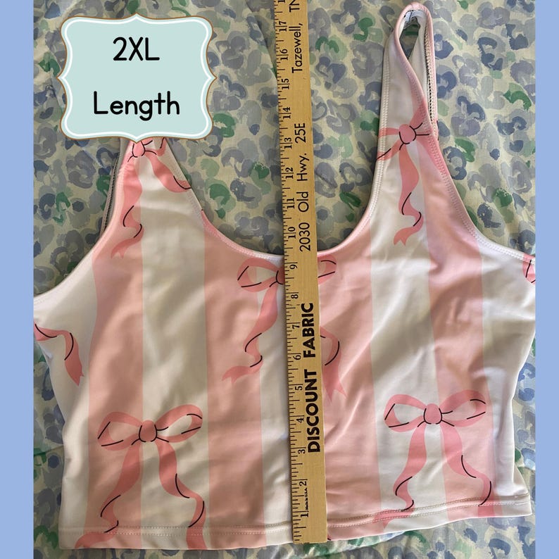 Cutecore Athleisure-topp: Unikt atletisk linne med rosett, badtoppar i plusstorlek, kawaii-linne, present till poolparty, outfits för poolparty bild 5