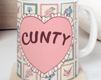 Taza de cerámica vintage con diseño floral de Cunty Decor, taza de café adorable para el hogar, regalos originales y estéticos, para amantes del té, decoración de cocina, cumpleaños, Día de la Madre.