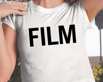 Film Crop Top: Movie Buff Babytee, Music And Film Lover Tees, Concert Outfit, Angel Fashion