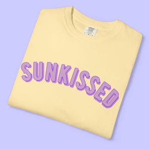 SunKissed Comfort Colors TShirt, Retro Vintage Vacation Shirt, Y2K Preppy Surf Tee, Matching Friend Shirts, Trendy Oversized Neon Beach Tees