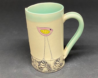 handmade whimsical ceramic mug