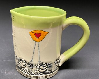 handmade whimsical ceramic mug