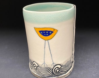 handmade whimsical ceramic cup