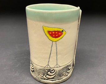 handmade whimsical ceramic cup