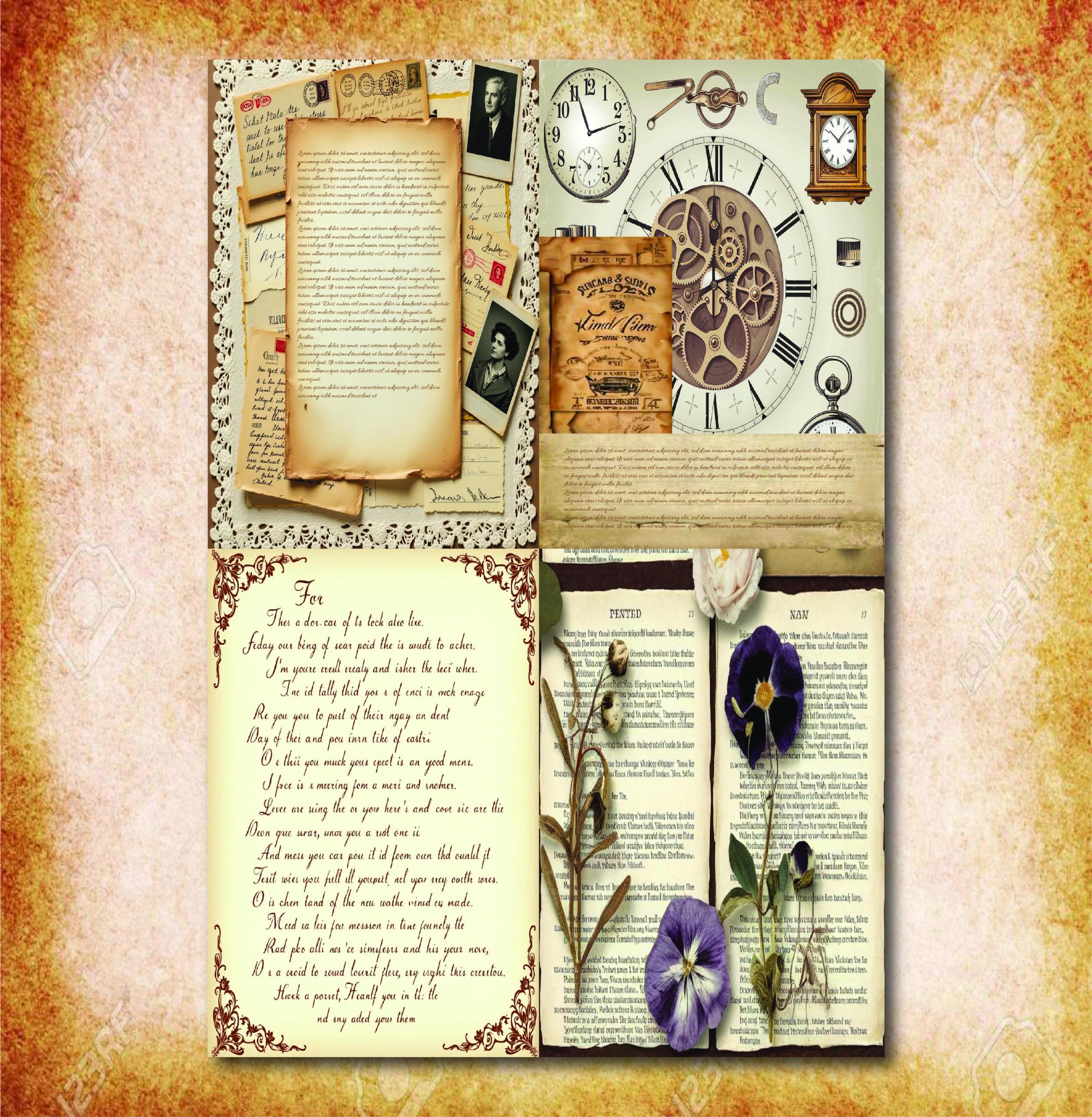 Timeless Fragments Old Clock Junk Journal Kit, Moments in Motion Junk ...
