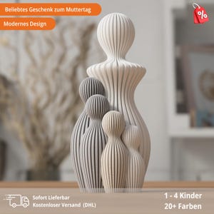 Mother Statue – 3D Printed Minimalist Sculpture of Mother and Child, Modern Mother’s Day Gift or Elegant Home Decor in Neutral Colors