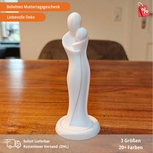 Mother Statue – 3D Printed Minimalist Sculpture of Mother and Child, Modern Mother’s Day Gift or Elegant Home Decor in Neutral Colors