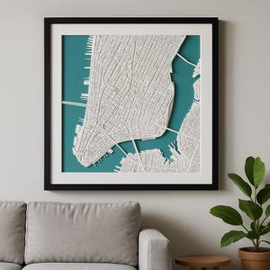 Mappa della città personalizzata XXL in 3D – murale topografico in cornice – idea regalo per trasloco, matrimonio, anniversario
