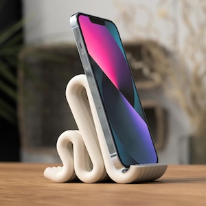 Phone Stand – 3D Printed Minimalist Smartphone Holder for Desk or Kitchen, Modern Phone Dock for Office, Video Calls or Gift Idea