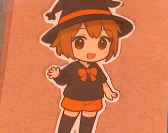 Anime Chibi Witch Sticker: Kawaii Waterproof Vinyl Decal