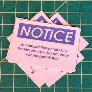 NOTICE – Authorized Personnel Only Label – High-Visibility Workplace Safety Sign