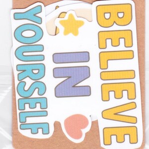 Star, Sun & Quote Sticker Set: Believe In Yourself - Vinyl Decals