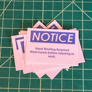 NOTICE – Hand Washing Required Label – High-Visibility Workplace Hygiene Sign