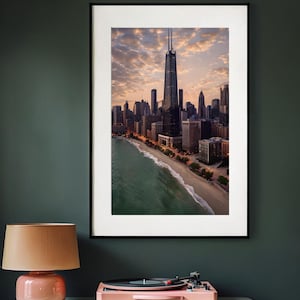 Sophisticated Chicago Poster with Skyline Views