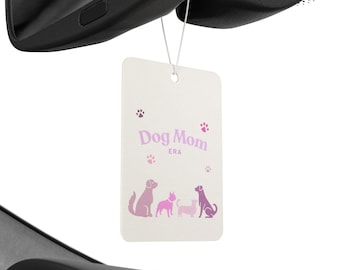 Dog Mom Era Car Air Freshener | Pink Dog Silhouettes, Paw Prints