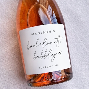 Bachelorette Bubbly -  Custom Waterproof Wine/Champagne/Mini Champagne Bottle Labels, Printed Stickers for Bachelorette Party
