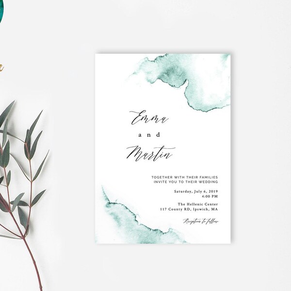 Mint Wedding Invite - Etsy