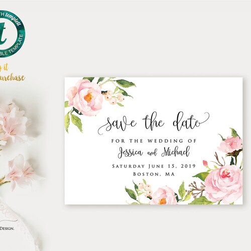 EDITABLE Save the Date Card Printable Save the Date Template - Etsy