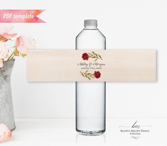 Printable,Birthday Bridal Celebration DIY, Water Bottle Labels Customized Instant Download