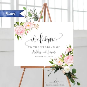 Personalised 'Hayley A2 'Welcome to the wedding of' sign backed on foamboard 