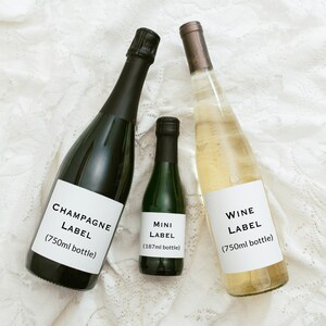8 Printed Custom Burgundy Pink Floral Mini Champagne Wine Bottle Labels Waterproof Sticker, Wedding Bridal Baby Shower Birthday Anniversary immagine 9
