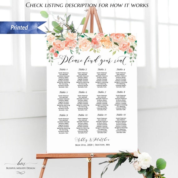 Seating Chart Poster Board