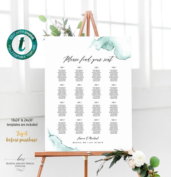 Large Wedding Seating Chart