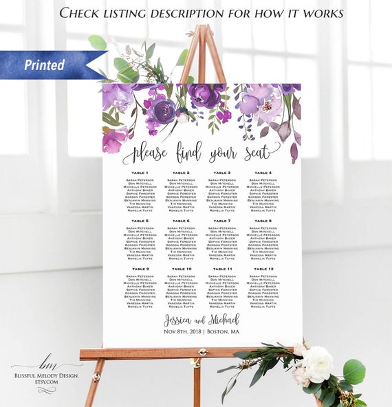 Wedding Seating Chart Poster Board