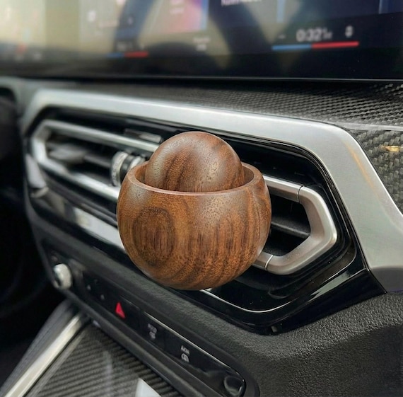 Wood Car Essential Oil Diffuser – Wooden Car Air Freshener, Vent Clip Aromatherapy Diffuser, Portable Essential Oil Diffuser for Car
