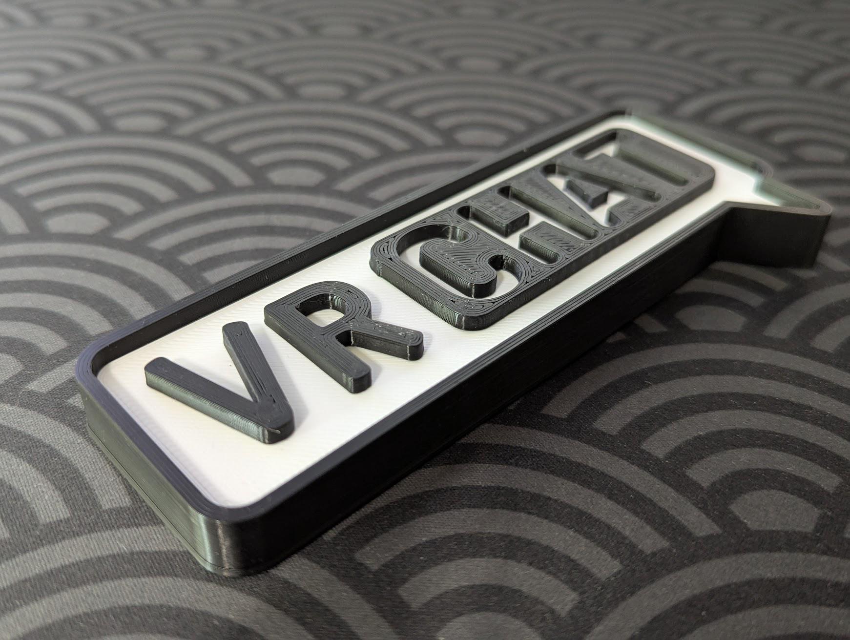 VRChat Logo Desk Sign 3D Double Side