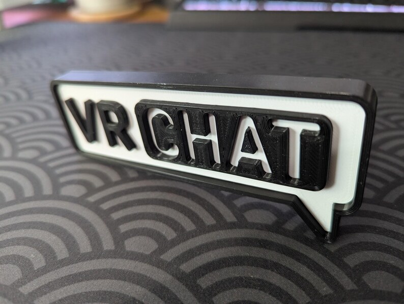 Vrchat Logo Desk Sign 3D Double Side - Etsy