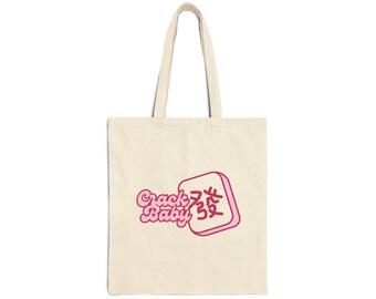 Crack Baby Cotton Canvas Tote Bag, Mahjong Tote Bag - Funny Mahjong Gift - Fun Mahjong Accessory