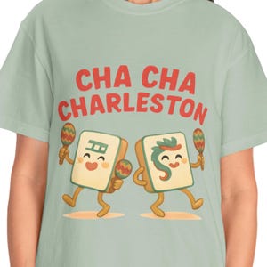 Funny Mahjong Tshirt &quot;Cha Cha Charleston&quot; Tee, Comfort Colors Shirt, Mahjong Player Gift, Mahjong Humor Shirt