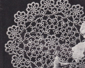 Vintage PDF Pattern For Tatted Tracery Tatted Doily Instant Download