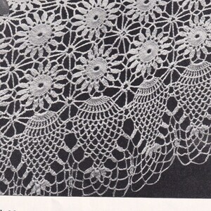 Vintage Pineapple And Flower Tablecloth Pattern PDF INSTANT DOWNLOAD