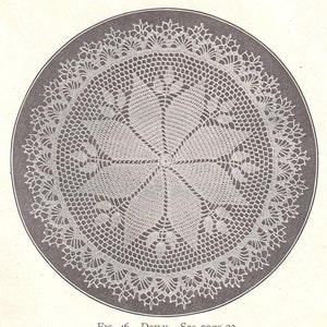 Vintage Crochet Pattern PDF Round Doily Instant Download