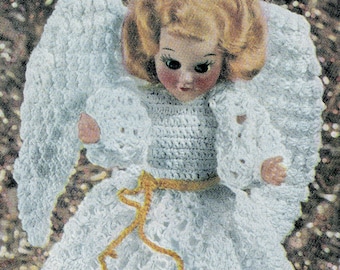 Vintage Crochet Pattern forCrochet Christmas Angel Tree Topper Ornament PDF Instant Download Pattern