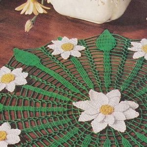 Vintage Crochet Digital Pattern For Daisy and Web Doily Pattern PDF