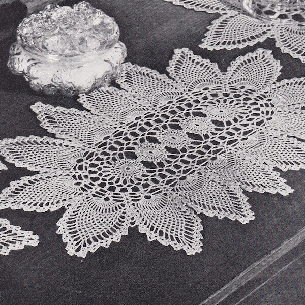 Vintage Pineapple Doily Vanity Set Digital Pattern PDF