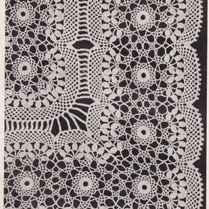 Vintage PDF Crochet  Pattern for Daisy Runner and Tablecloth Instant Download