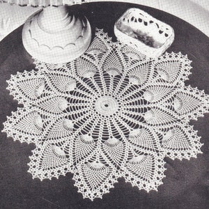 Vintage Crochet Pattern forTraditional Pineapple Doily PDF INSTANT DOWNLOAD