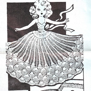 Vintage Crochet Doll Clothes Pattern PDF for Pineapple Pricilla Doll Dress Instant Download PDF