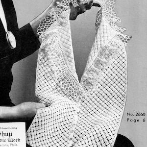 INSTANT DOWNLOAD Vintage Crochet Pattern for Fascinator Gloves and Dickie PDF File